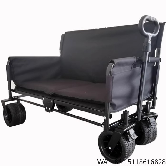 Outdoor Camping Recliner - Chariot pliant multifonctionnel à quatre roues