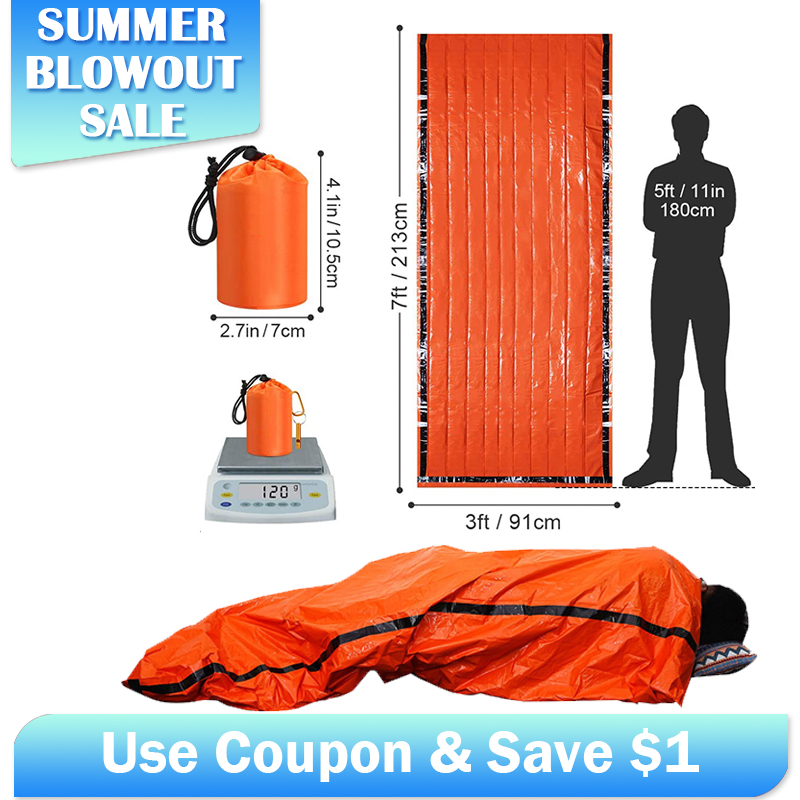 Bivvy Bag Emergency - Sac de couchage d'urgence en Mylar,