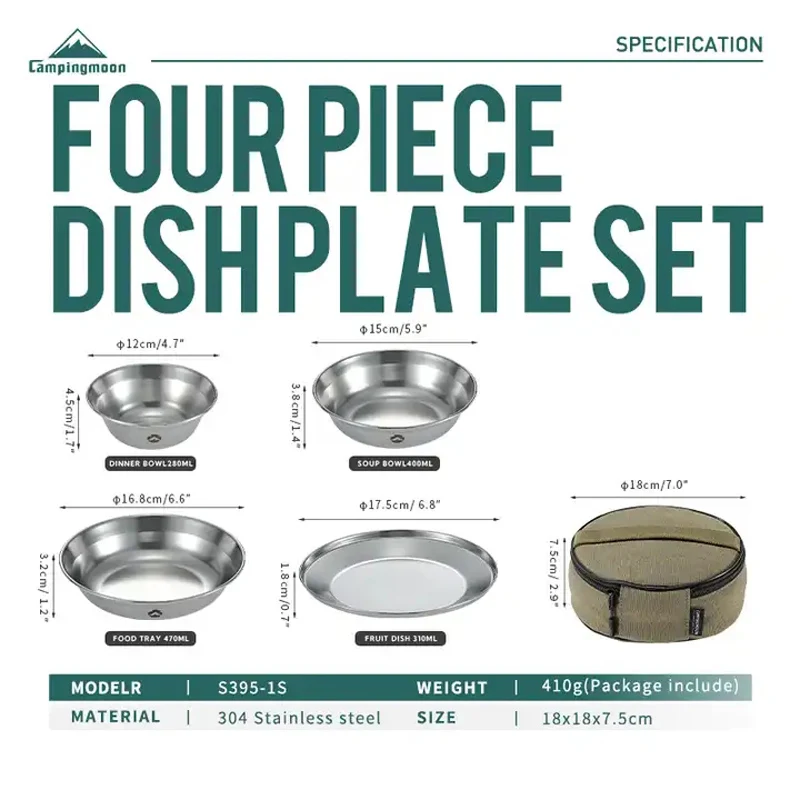 Outdoor Camping Korea - CAMPINGMOON acier inoxydable 304 bol assiette