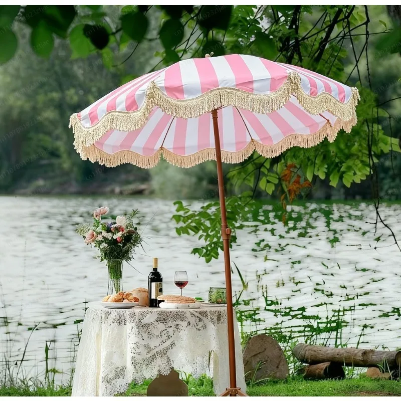 Outdoor Camping Decke - Parasol de marché avec pompon, protection