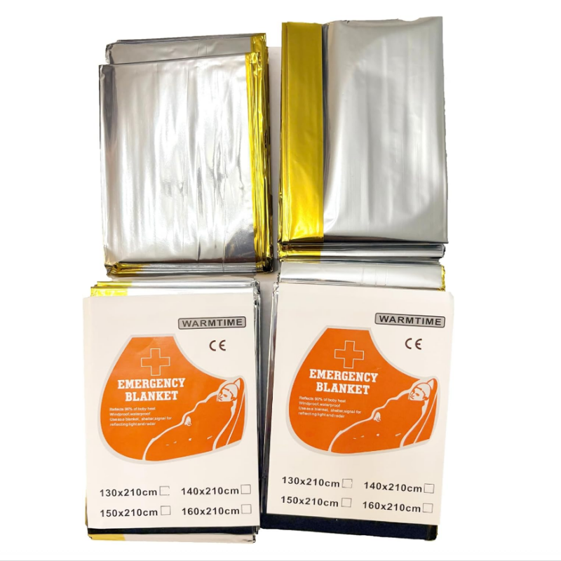 Emergency Mylar Blanket - Lot de 4 couvertures thermiques d'urgence