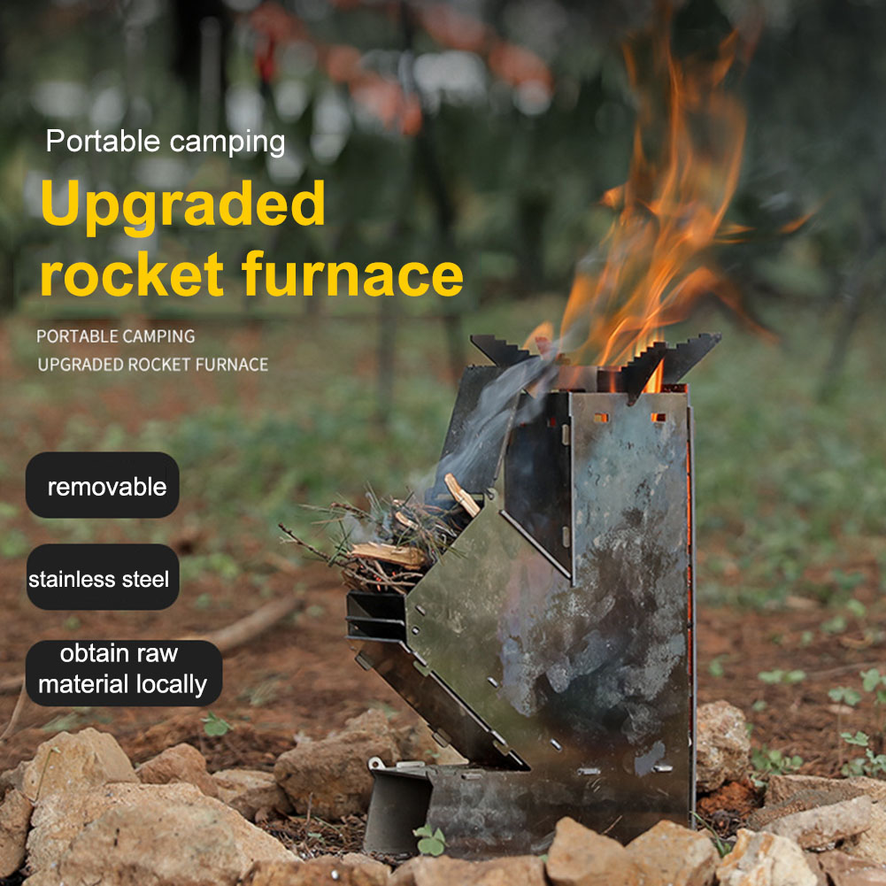 Outdoor Camping Stove Wood - Réchaud à bois portable et détachable,