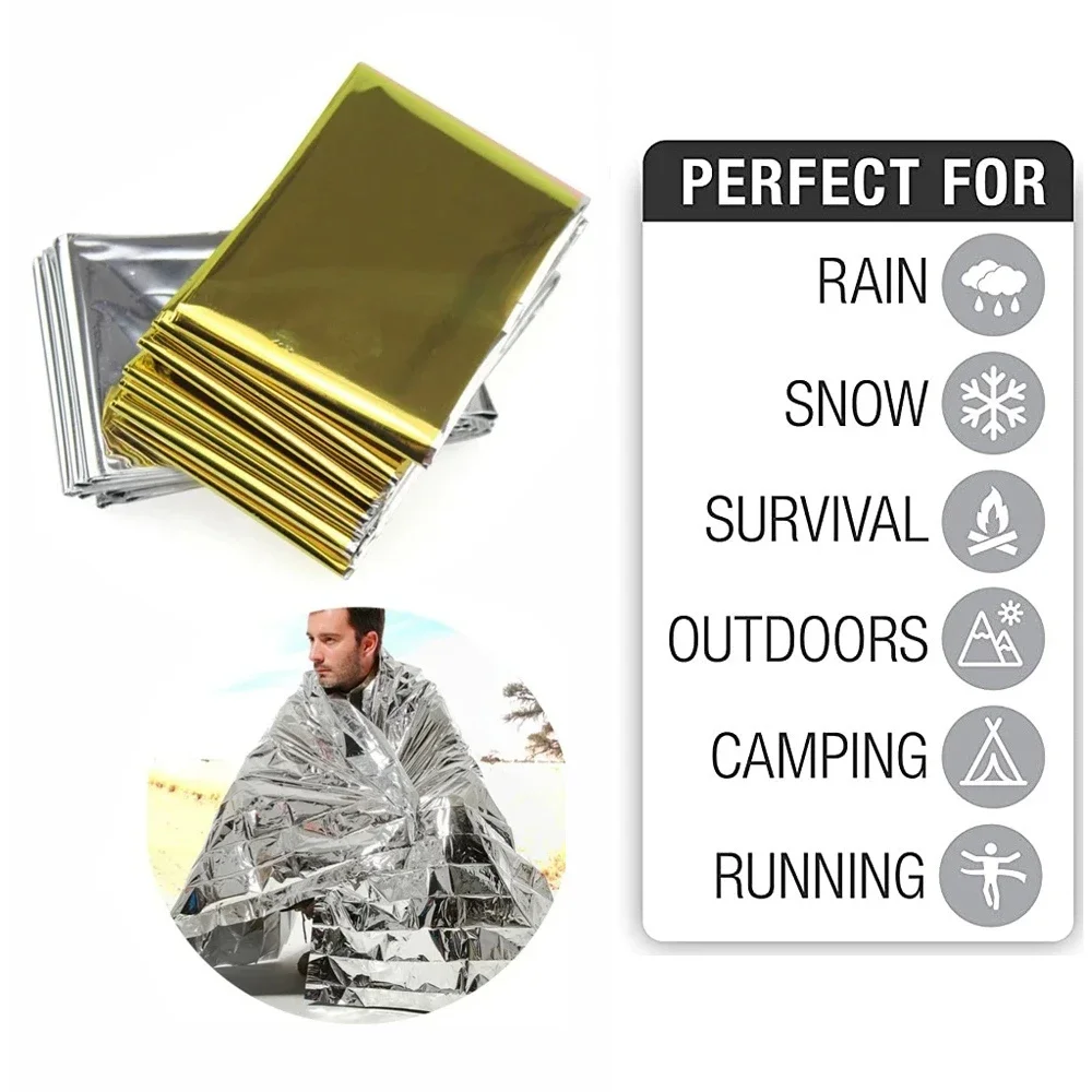 Emergency Mylar Blanket - Couverture thermique d'urgence pliante, imperméable, coupe-vent,