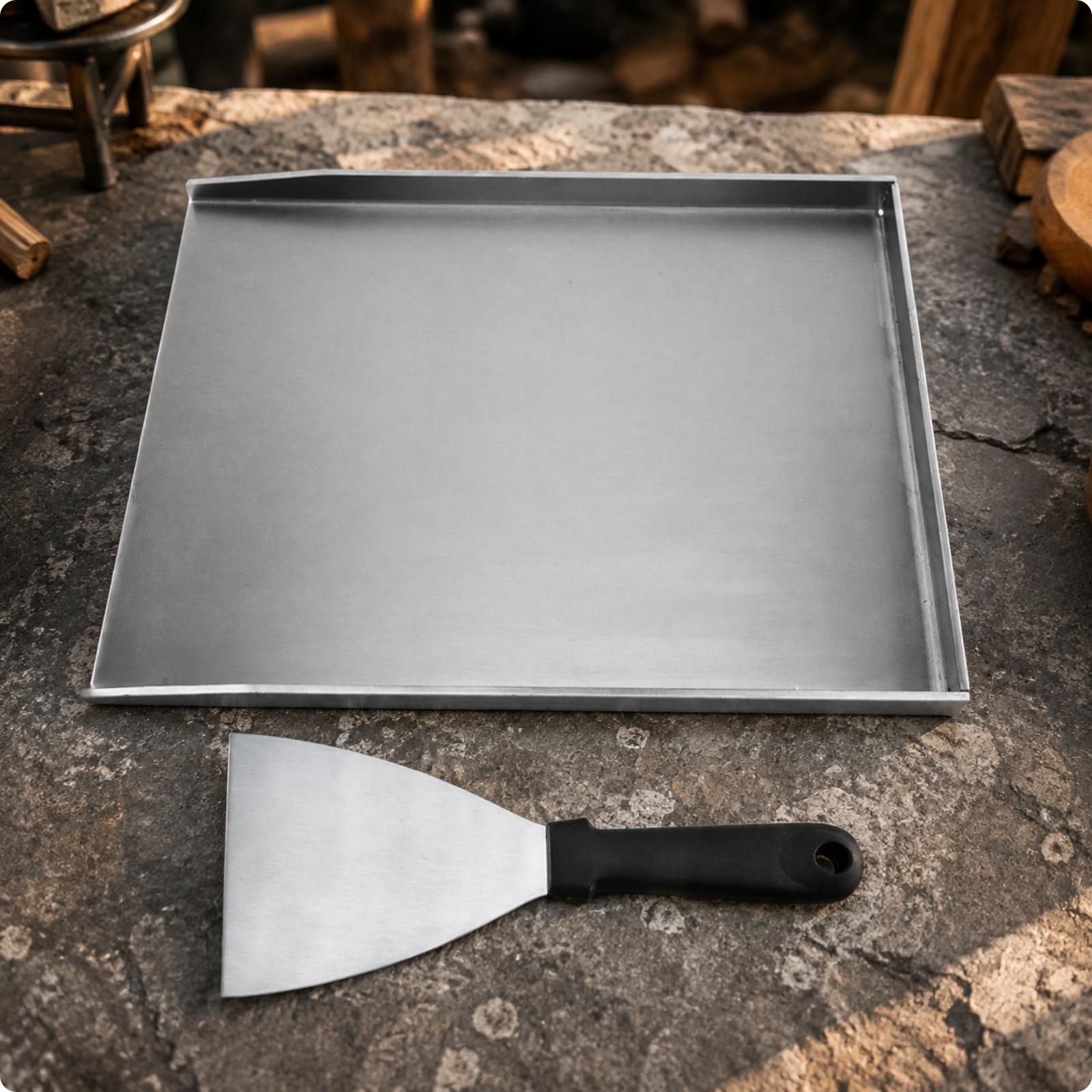Poêle rectangulaire à bord sur - Outdoor Camping Griddle avis et prix
