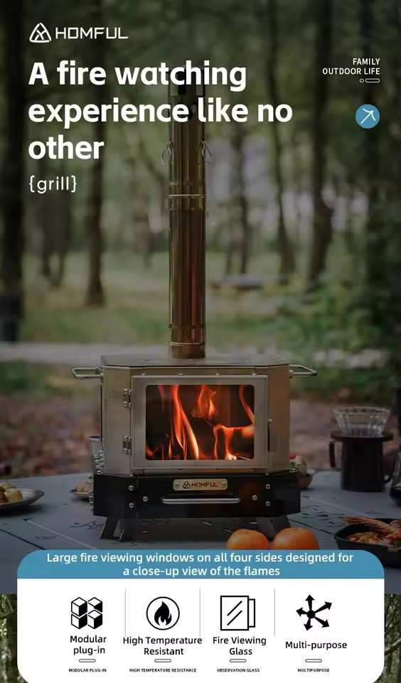 Poêle à bois portable HOMFUL p - Outdoor Camping Stove Wood avis et prix