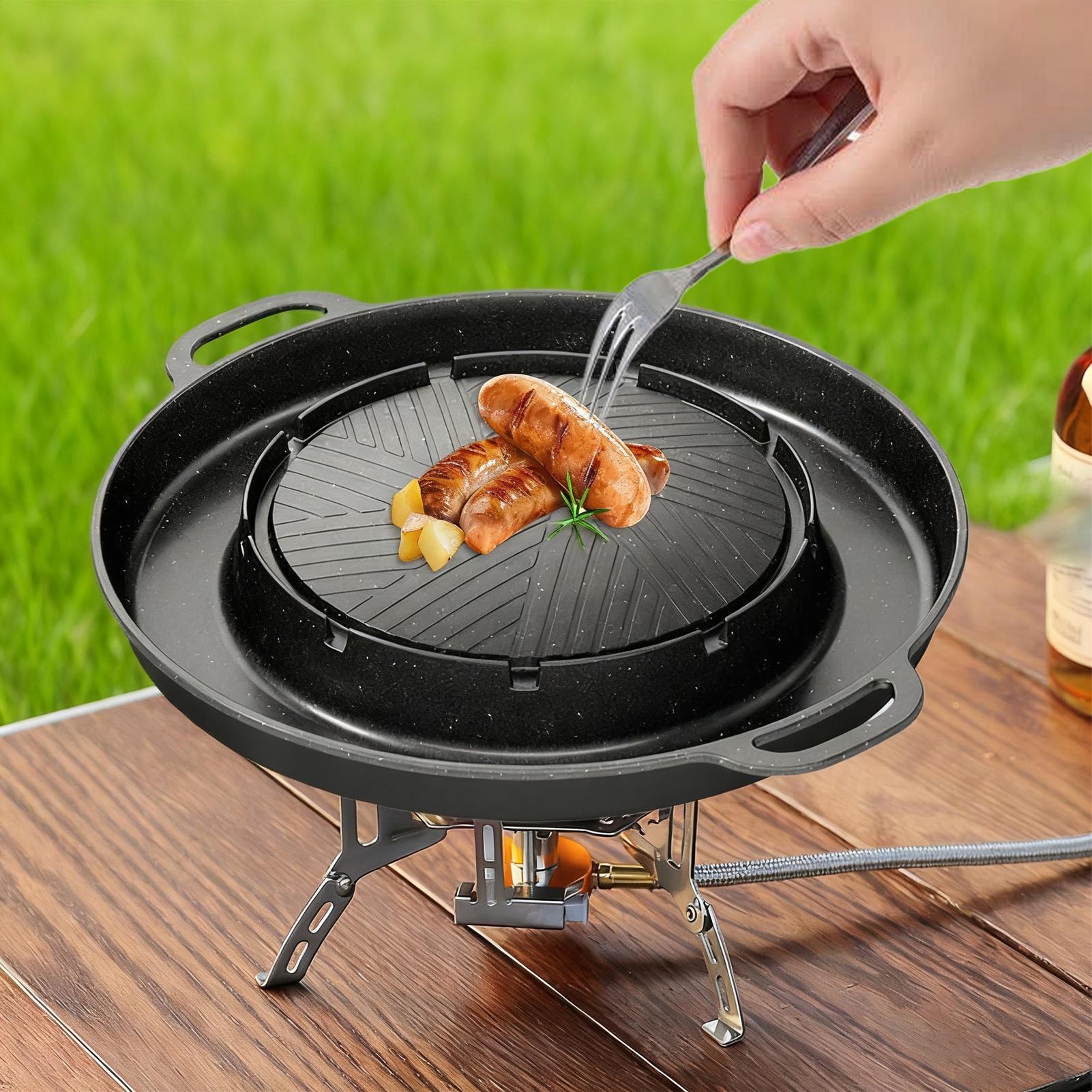Grill et poêle chaude 2 en 1 p - Outdoor Camping Griddle avis et prix