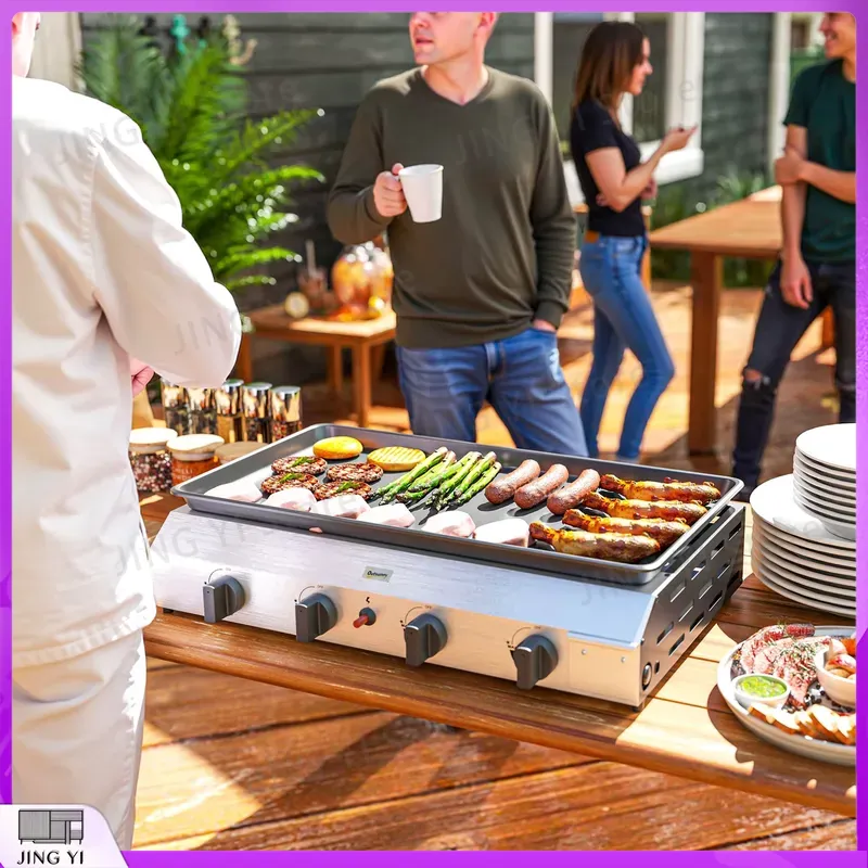Barbecue à gaz avec plaque ant - Outdoor Camping Griddle avis et prix