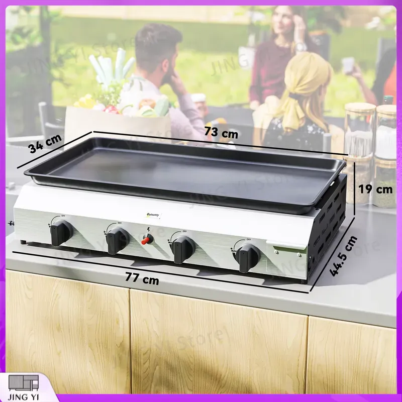 Barbecue à gaz avec plaque ant - Outdoor Camping Griddle avis et prix