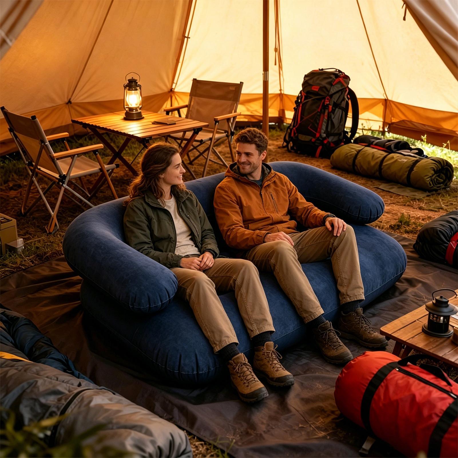 Canapé gonflable floqué 135x66 - Outdoor Camping Decke avis et prix
