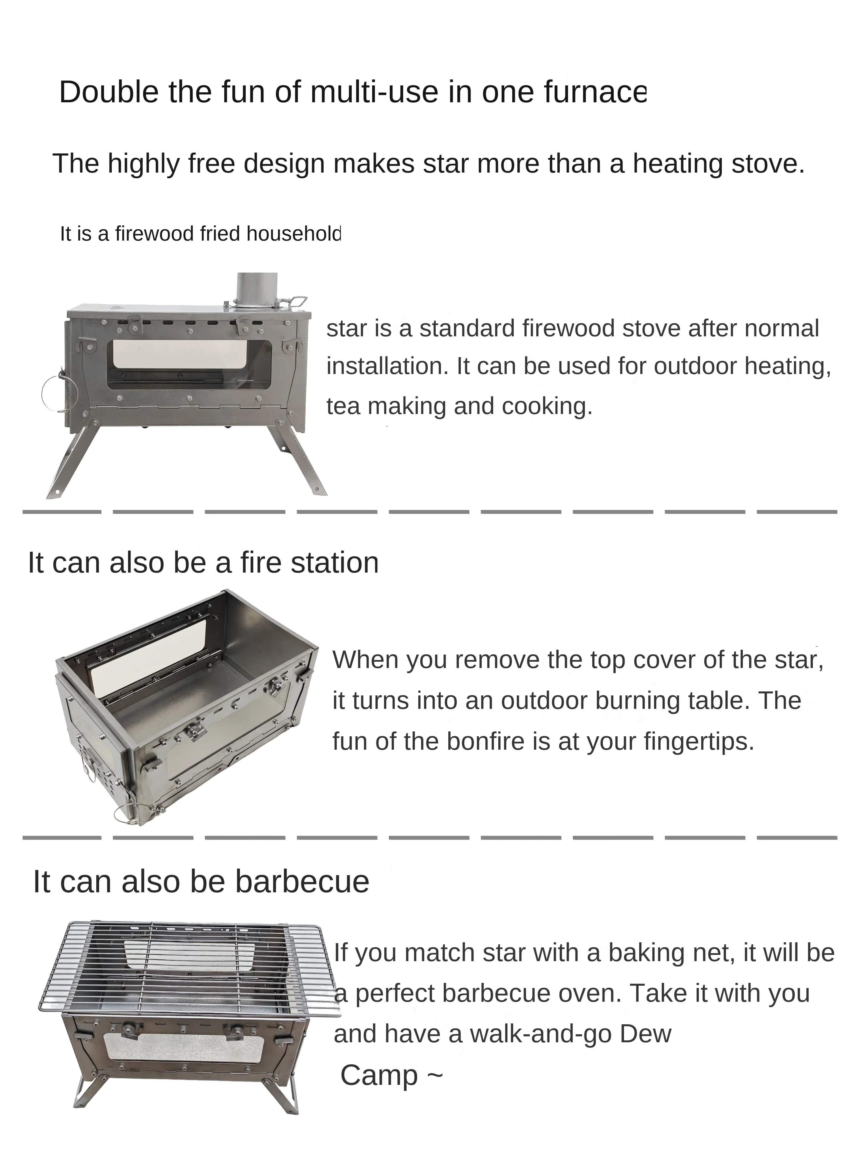 WT Star-Poêle à bois de chauff - Outdoor Camping Stove Wood avis et prix